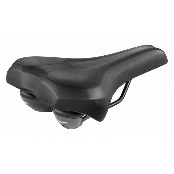 Scaun pentru bicicletă electrică BMG S008 PLUS MYA cu spumă cu memorie și arcuri elastomerice, piele sintetică, unisex, culoare neagră