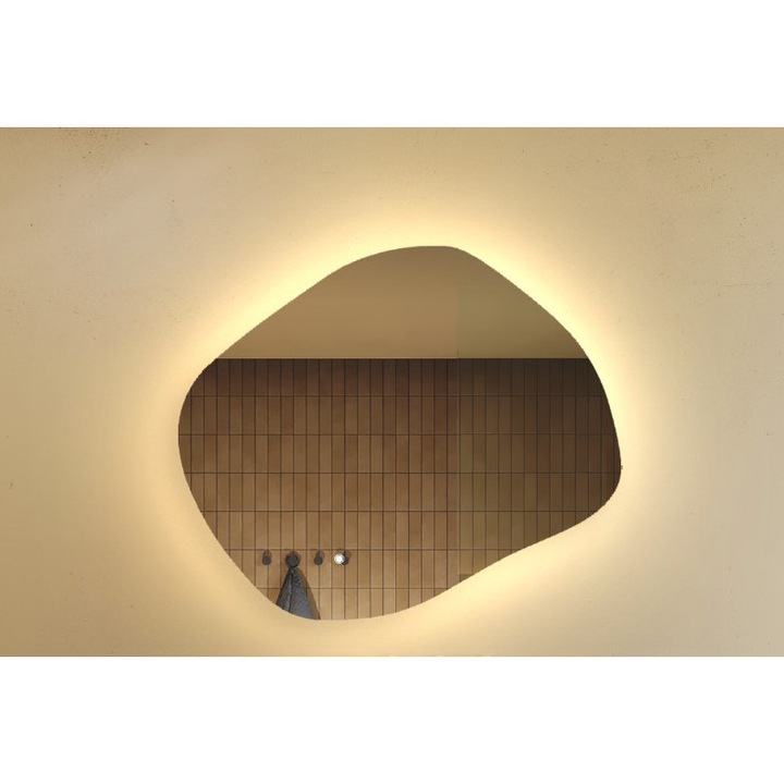 Огледало за баня с LED осветление, ARTFORMA, 64x54, Сензорен ключ, LED Dual