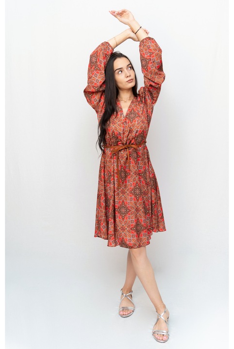 Дамска рокля, размер S, цвят многоцветен и флорален