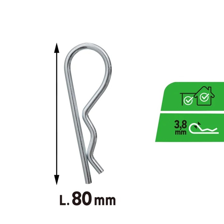 Set 2 Buc Agrafa Ondulata Otel Zincat Ø3.8x80mm Agrafa R Shopiens®