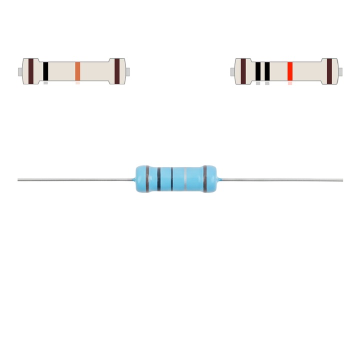 Rezistor 10 KOhm toleranta 1% precizie putere 3W 10K 5x16mm metalizat