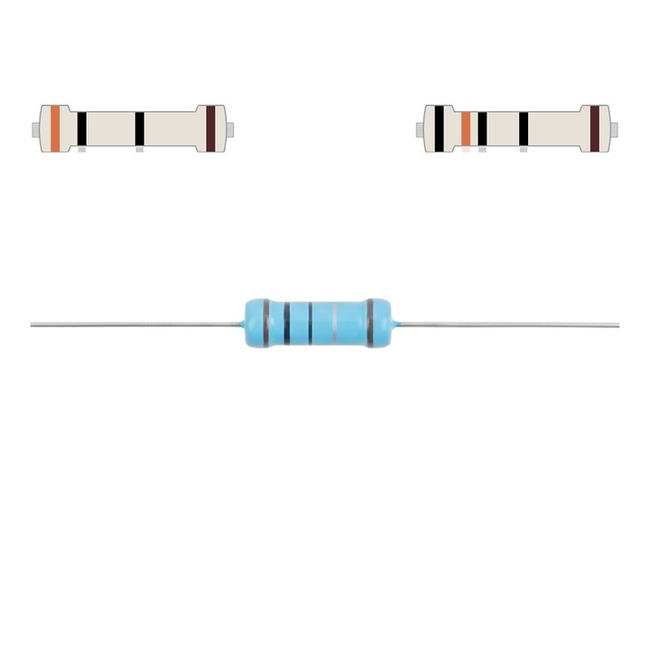 Rezistor 30 Ohm 1% toleranta precizie putere 3W 30R 5x16mm metalizat