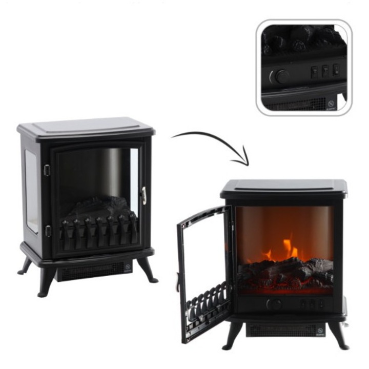 Elektromos fűtő kandalló 41, 5 x 28 x 50, 8 CM - 900/1800 W