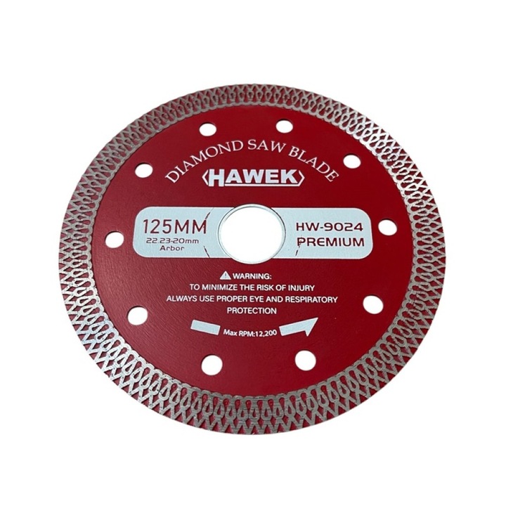 Disc diamantat pentru tăiere uscată și umedă 125 mm HAWEK Premium