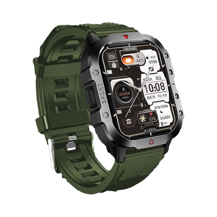 Laxasfit H11 Zöld okosóra - magyar menüvel, Pulzusmérés, alvás, időjárás és véroxigénszint-monitorozás WLM-109