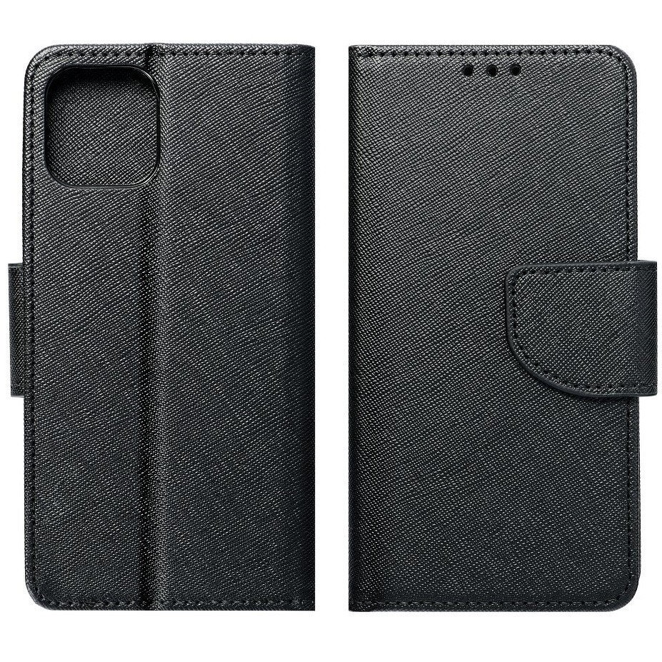 Husa de telefon compatibila cu Samsung Galaxy S25 FE 5G, tip carte, cu suport pentru carduri bancare, inchidere magnetica, negru, Fancy
