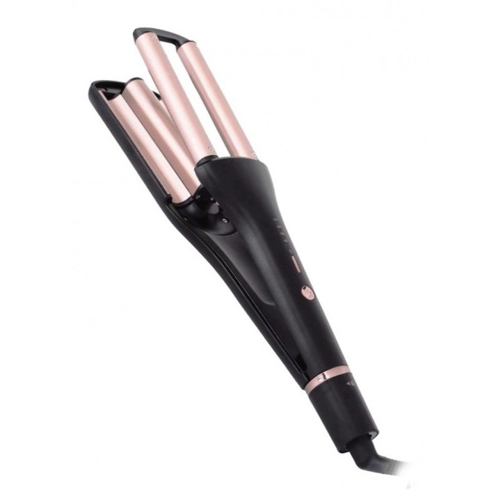 Placa ondulatoare Muhler MHS999, 100W, Acoperire ceramică, 4 trepte de temperatură, Negru