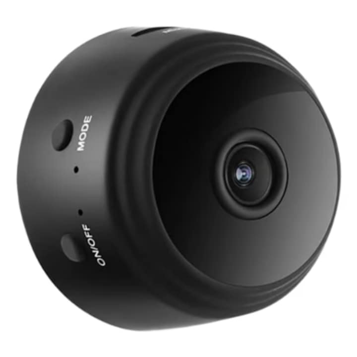 Скрита мини камера в A9, WiFi, 1080p Full HD, Видеонаблюдение, Охранителна камера, Шпионаж, Mикрофон, Сензор за движение, Нощно виждане, Подслушвател, Звукозапис, LookCam, Батерия 500 mAh (1 час), Размери 3 х 3, 5 см - Черен