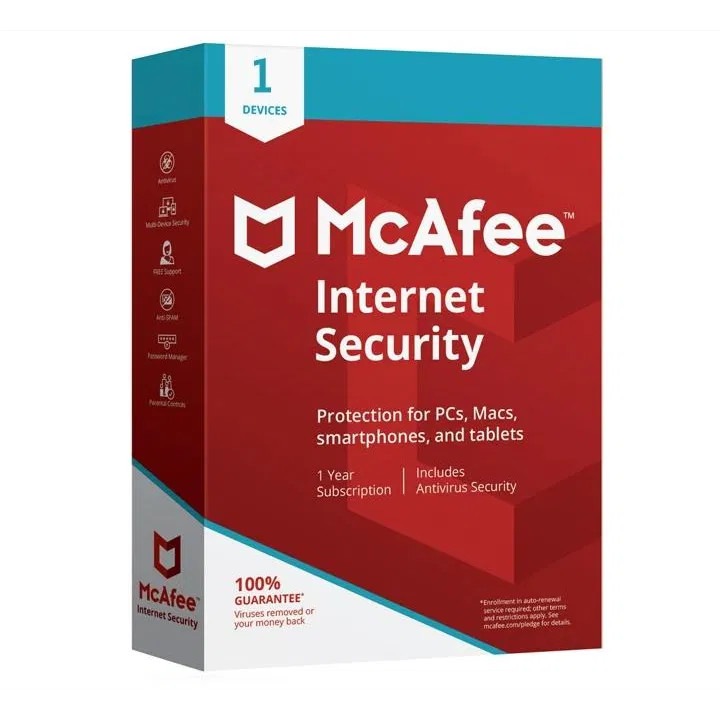 McAfee Internet Security - 1 eszköz / 1 év MIS003NR1RAAD elektronikus licensz