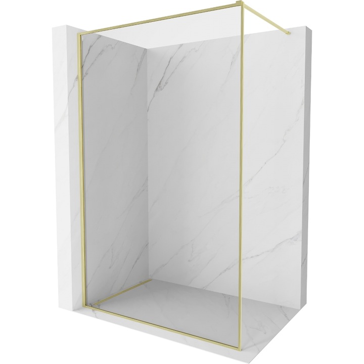 Mexen Kioto-F panou de dus Walk-in cu cadru 170 x 202 cm, transparent 8 mm, aurit periat - 800-170-104-55-00