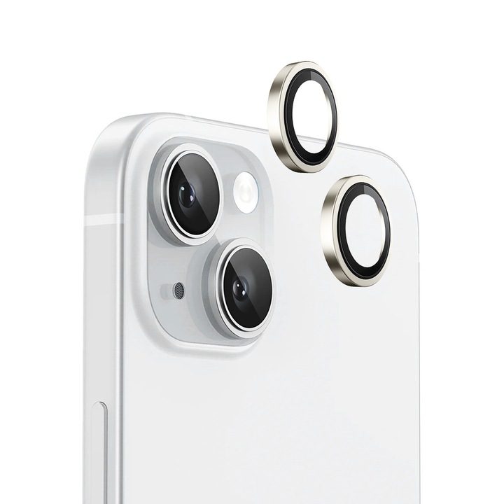 Protector ecran telefon Blueo pentru iPhone 15/15 Plus, sticlă, antisoc, negru