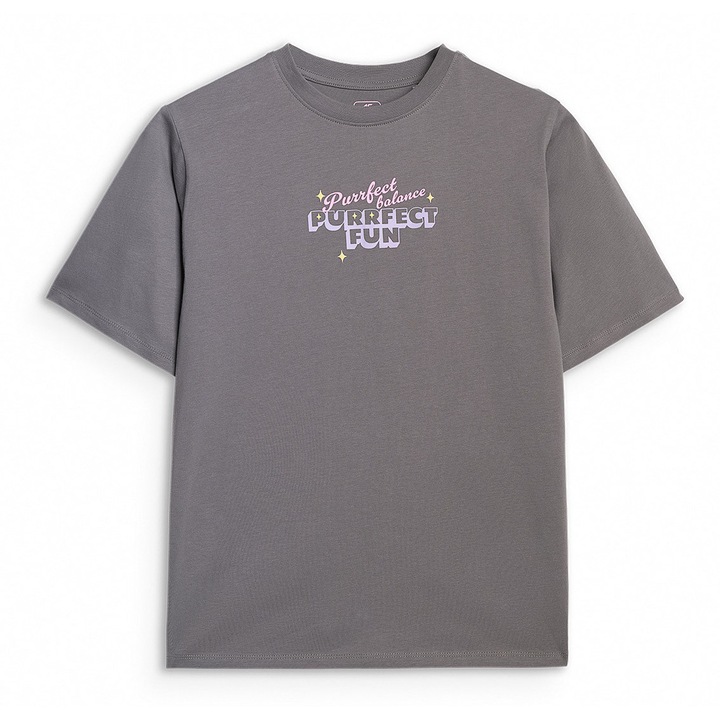 Lany oversize polo 4F Junior, Pamut, 67964, Antracitszürke