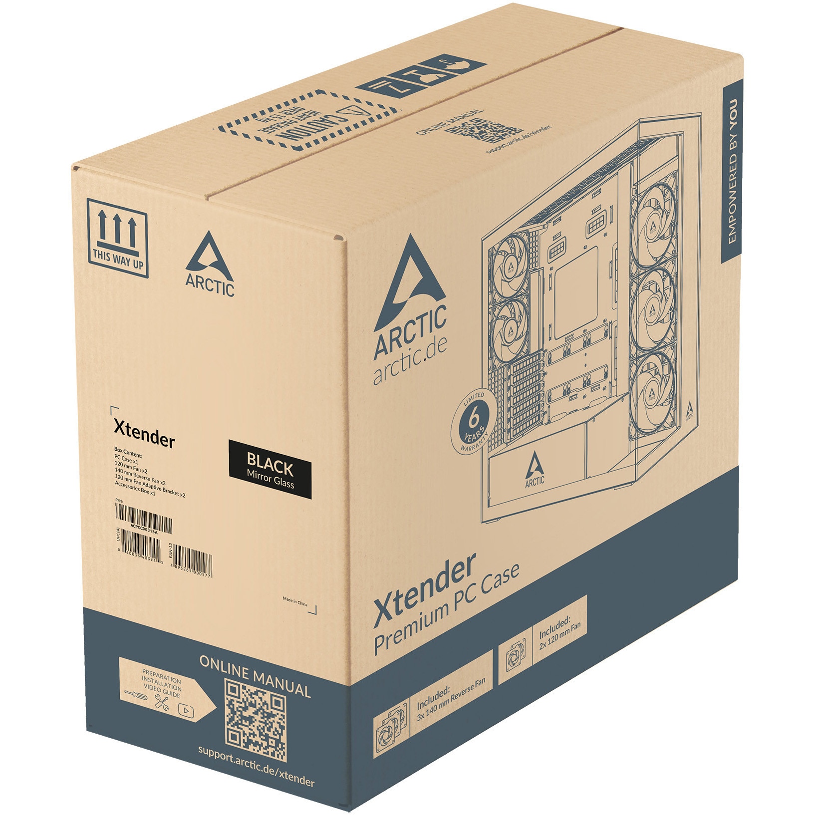 Carcasa ARCTIC Xtender VG Mirror, MiddleTower, E-ATX, riser PCIe