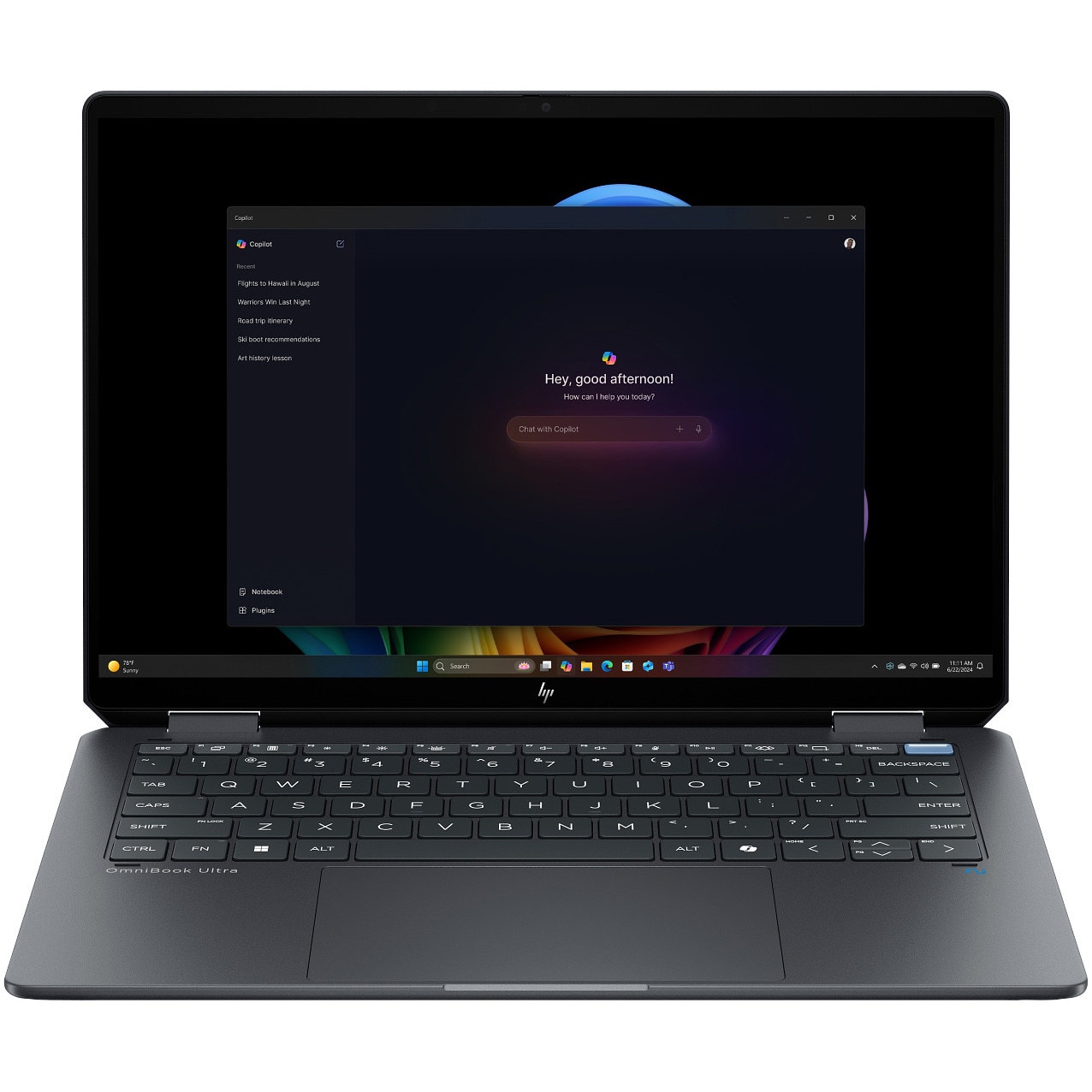 Laptop HP OmniBook Ultra Flip14-fh0000nn cu procesor Intel® Core™ Ultra 7-256V pana la 4.8GHz, 14.0" TOUCH, 2.8K , 16GB DDR5 RAM, 1TB SSD, Intel® Arc™ Graphics, Windows 11 Home, Eclipse Gray