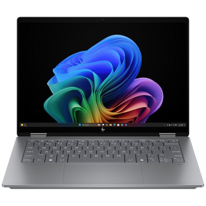 Laptop HP OmniBook X Flip 14-fk0015nn cu procesor AMD Ryzen™ AI 7 350 pana la 5.0GHz, 14.0" TOUCH, 3K, 24GB DDR5 RAM, 1TB SSD, AMD Radeon™ 860M Graphics, Windows 11 Home, Meteor Silver