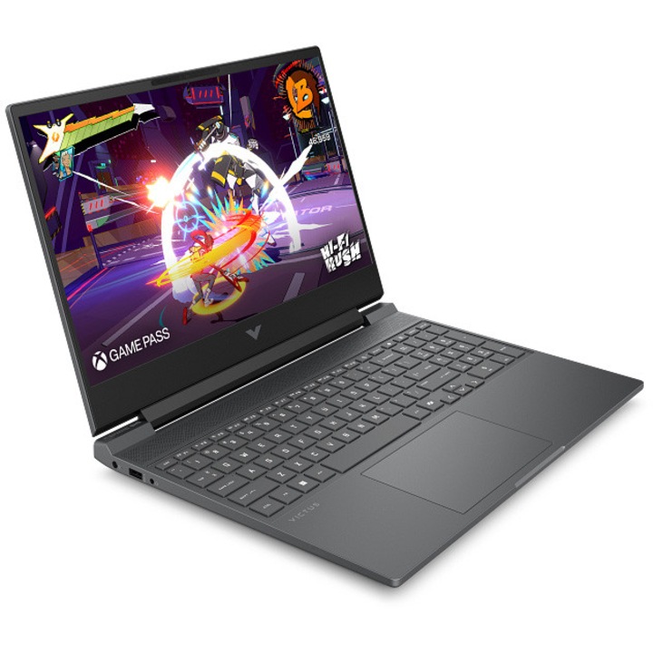 Лаптоп Gaming HP VICTUS 15-fb3040nn, AMD Ryzen™ Ryzen AI 5 340 до 4.8GHz, 15.6", Full HD, 24GB DDR5 RAM, 1TB SSD, NVIDIA® GeForce RTX™ 5050 8GB GDDR7, Free DOS, Mica Silver