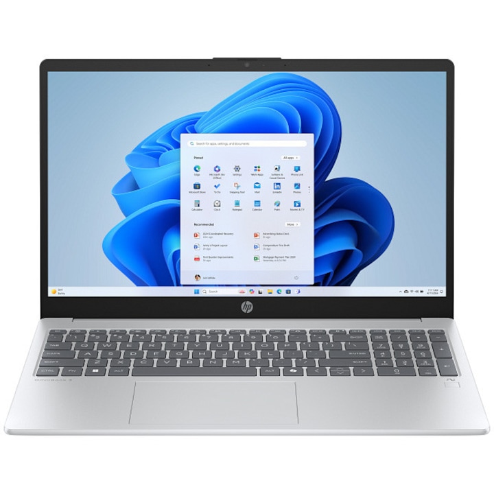 Laptop HP OmniBook 3 NG AI OttoMario 25C1 cu procesor AMD Ryzen™ AI 5 330 pana la 4.5 Ghz,15.6" FullHD, 16GB DDR 5, 512 GB SSD, AMD Radeon™ 820M Graphics, Windows 11, Silver Glacier