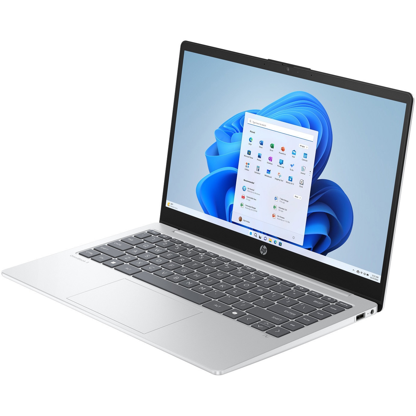Laptop HP OmniBook 3 NG AI Hokie 25C1 cu prcesor AMD Ryzen™ AI 330 pana la 4.5 Ghz,14" FullHD, 24 GB DDR 5, 512 GB SSD, AMD Radeon 820M Graphics, Windows 11 Glacier Silver