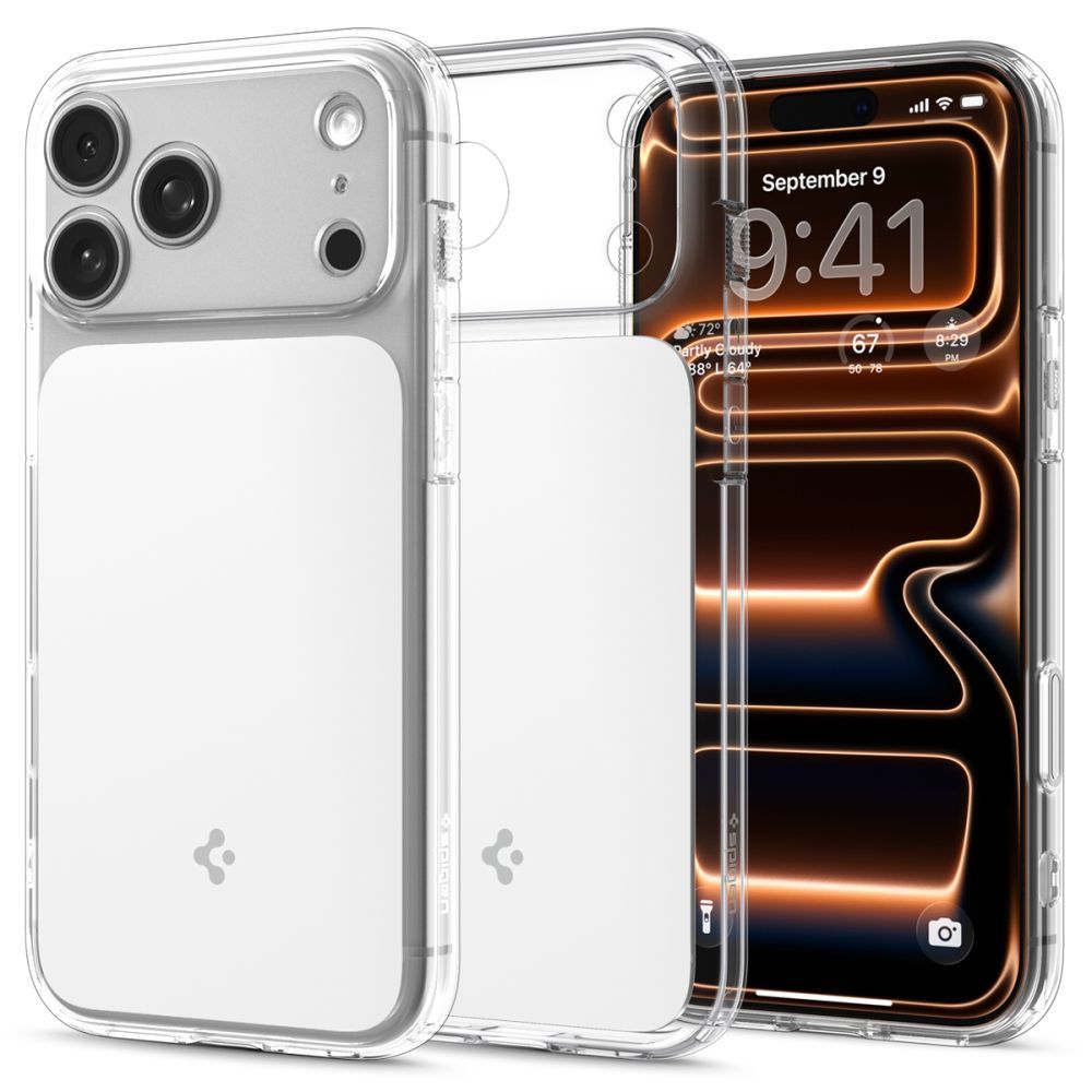 Carcasa Spigen Ultra Hybrid T cu MagSafe compatibila cu iPhone 17 Pro, Alb