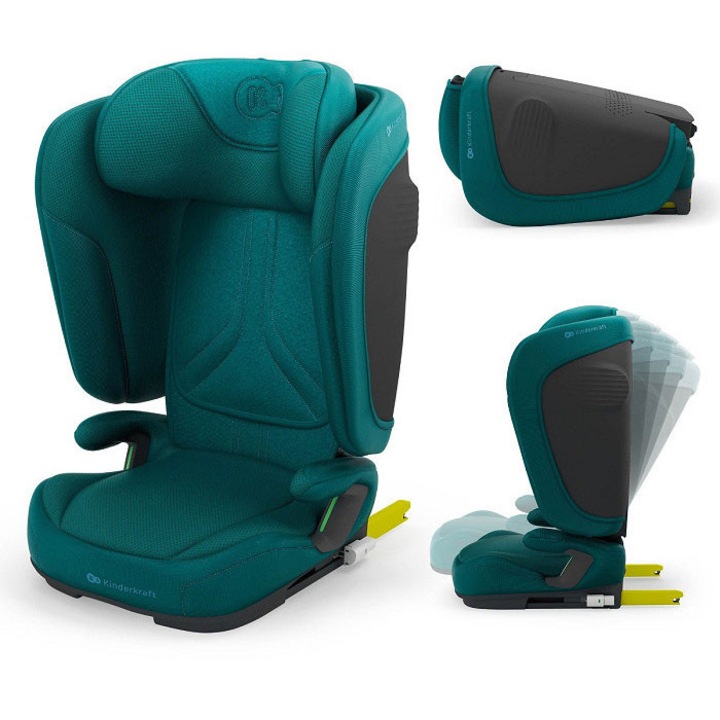 Scaun auto Kinderkraft Unity 2, 15-36 kg, reglabil, verde