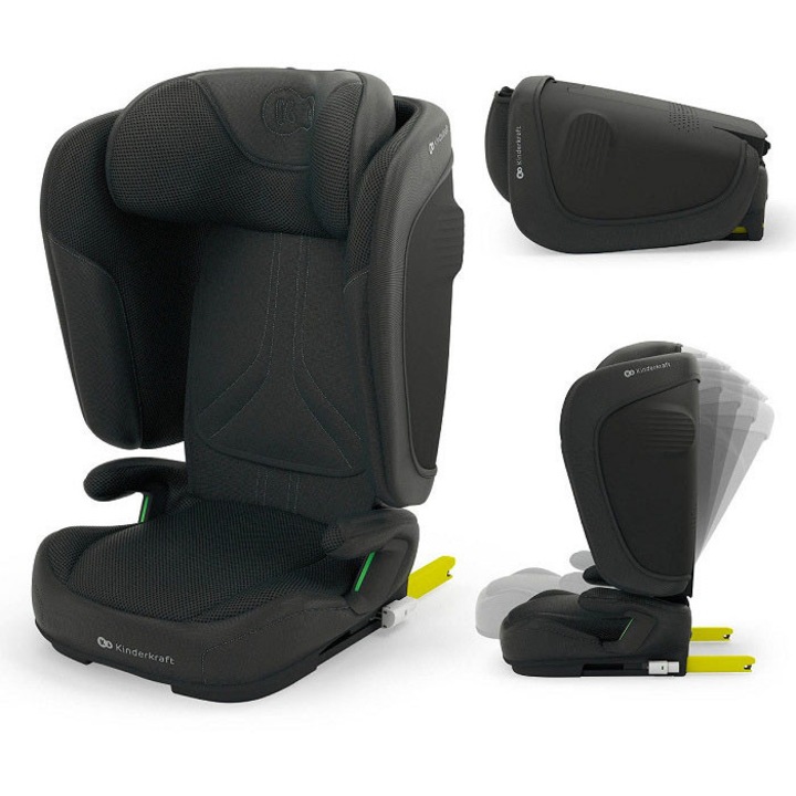 Scaun auto Kinderkraft Unity 2, 15-36 kg, reglabil, negru