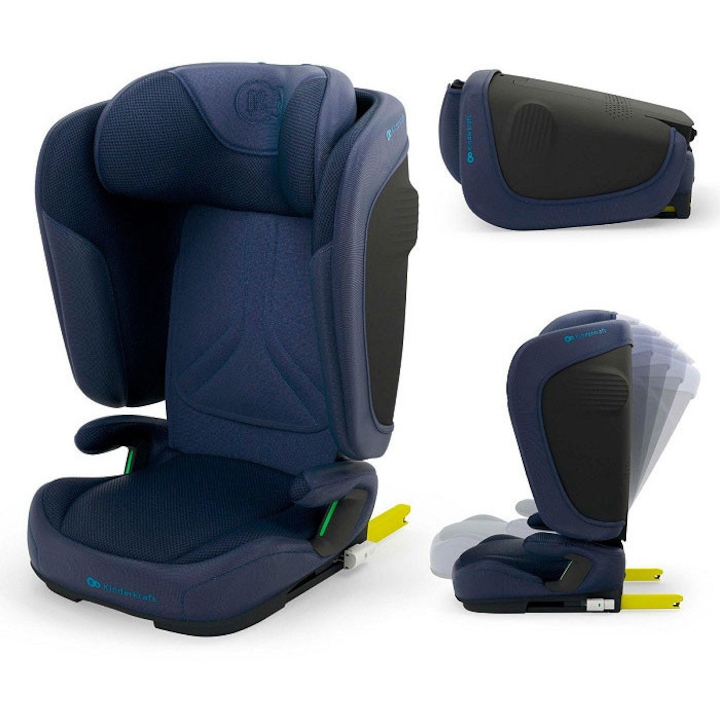 Scaun auto Kinderkraft Unity 2, 15-36 kg, reglabil, albastru