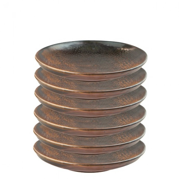 RUSTIK 6 darabos mély porcelán tányérkészlet 25x4, 5 cm