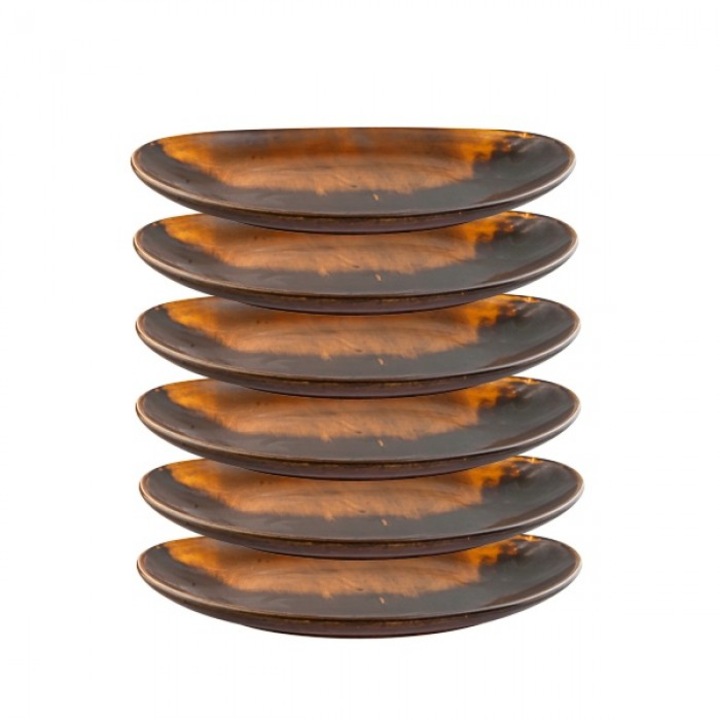 6 db-os ovális porcelántányér készlet INDY 30x20, 5x3, 8 cm