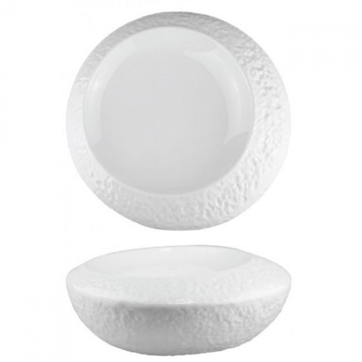 Set 4 x Farfurii intinse din portelan cu striatii Culinaro Willow White, 29 cm