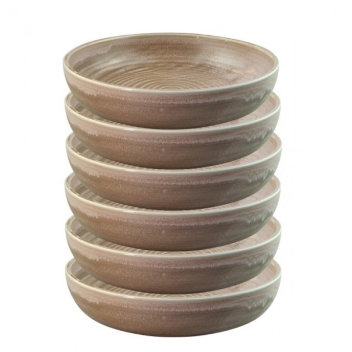 Set 6 farfurii portelan adanca supa Culinaro Bloom 22cm 1100ml