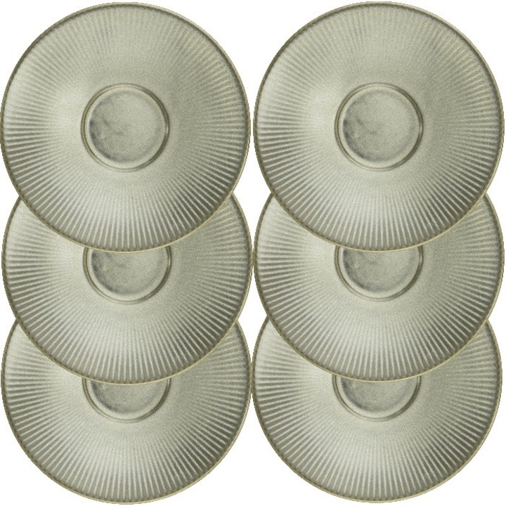 Set 6 farfurii portelan suport ceasca Culinaro Moss 220ml, 15cm