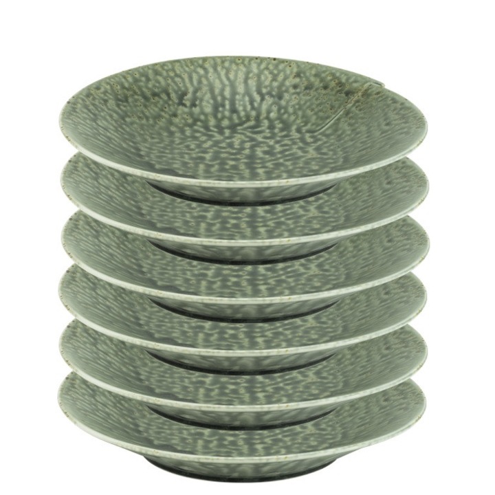 Hazel Green 6 darabos porcelán tányérkészlet 28x5, 5 cm