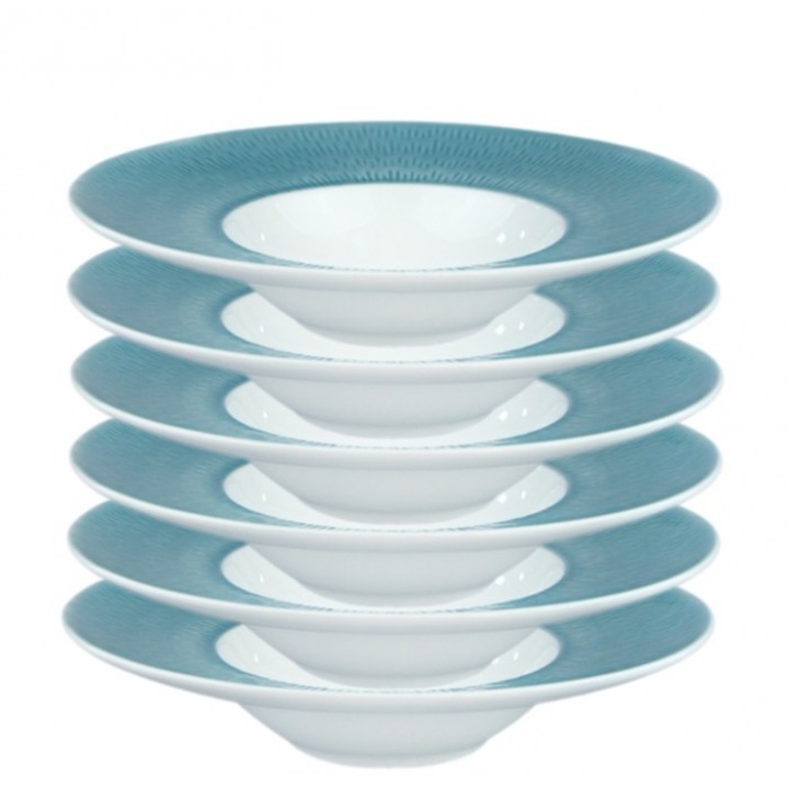 HELLA LIGHT SUMMER BLUE 6 darabos tésztalap készlet, porcelán, 24 cm