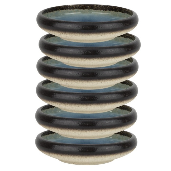 Set 6 farfurii gourmet portelan, Culinaro, Gio Azure, 9.5cm