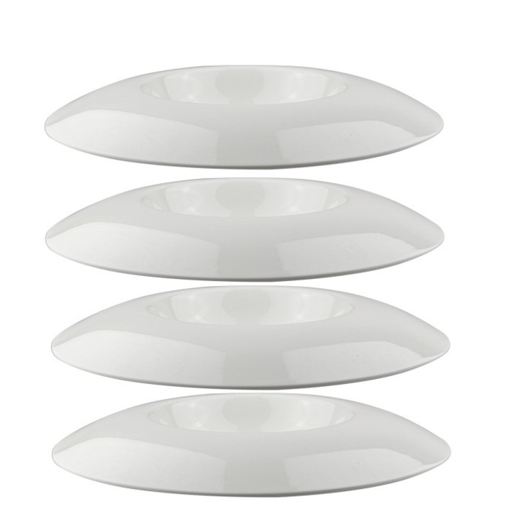 Set 4 farfurii gurme portelan Culinaro Vision White 23cm alba