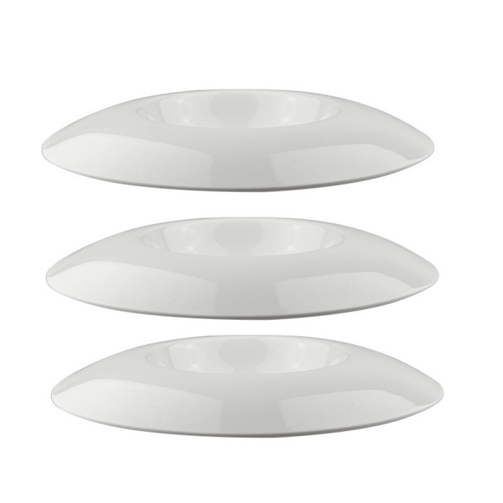 Set 3 farfurii gurme portelan Culinaro Vision White 28cm alba
