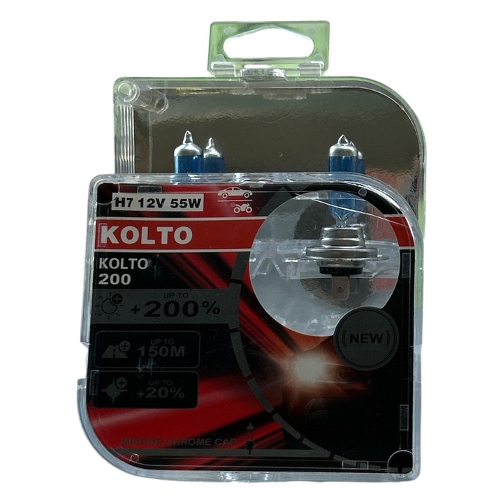 Set 2 becuri auto halogen H7 12V 60/55W, +200% lumina, raza pana la 150m, +20% vizibilitate laterala