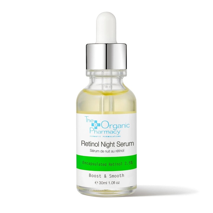 Ser de noapte, The Organic Pharmacy, 2, 5% Retinol, 30 ml, anti-imbatranire, hidratant