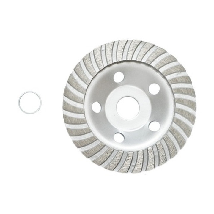 Disc diamantat segmentat, Dactylion, pentru slefuire granit/beton/marmura, tip cupa, 125x22.23mm