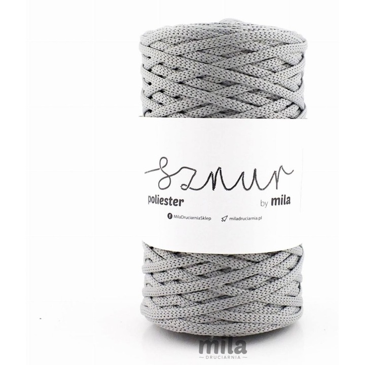 Mila 5mm lapos poliészter zsinór, 100m, 86 szürke