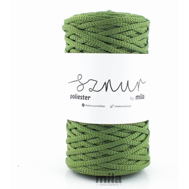 Mila 5mm lapos poliészter zsinór, 100m, 107 zöld