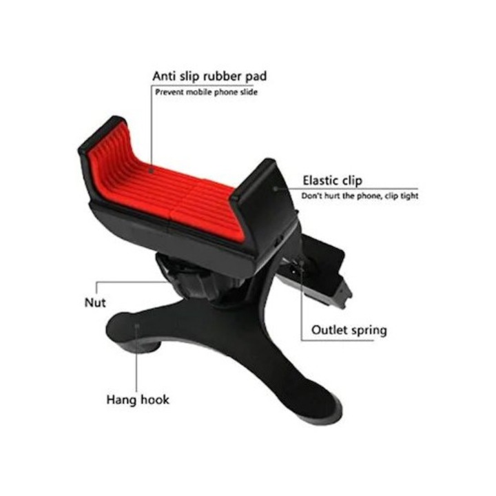 Autós telefontartó BK017- Flippy, Fekete