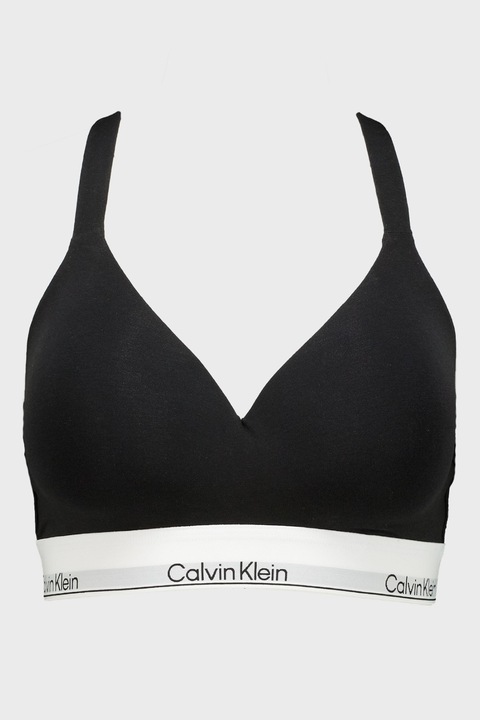 CALVIN KLEIN, Logós pamuttartalmú melltartó, Fekete