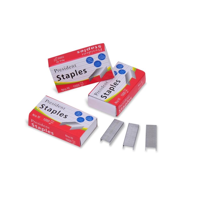 Capsator Rezerve, President, Nr. 10/5, Set 3000 Bucăți, Argintiu, MYONNA IT & E- COMMERCE ®