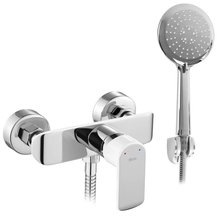 Baterie Dus, Rea Bloom, alb/argintiu, alama