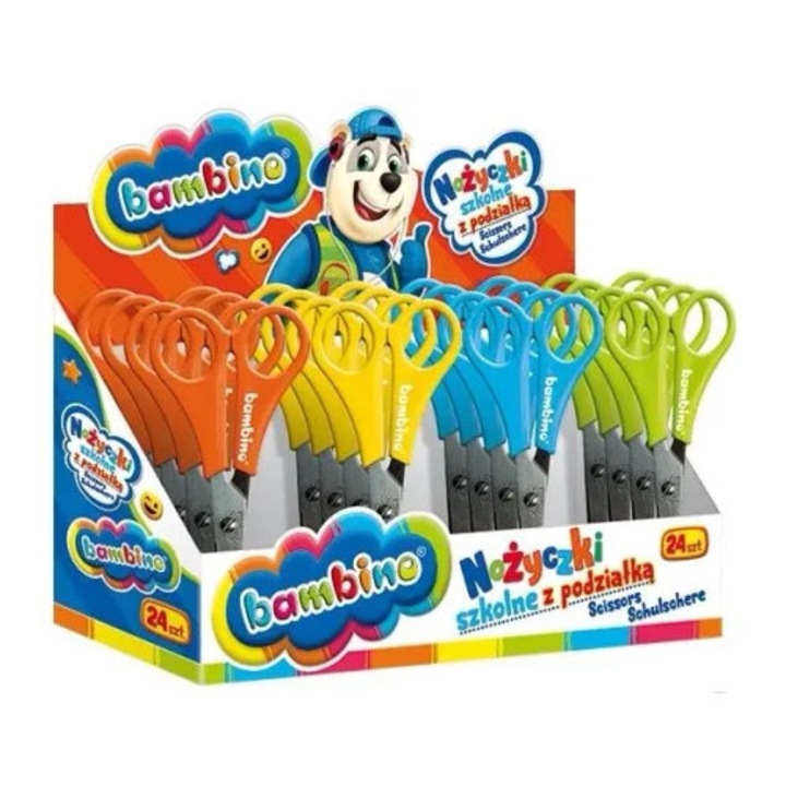 Foarfece pentru copii, ST-MAJEWSKI, set 24 buc, colorate, cu maner ergonomic