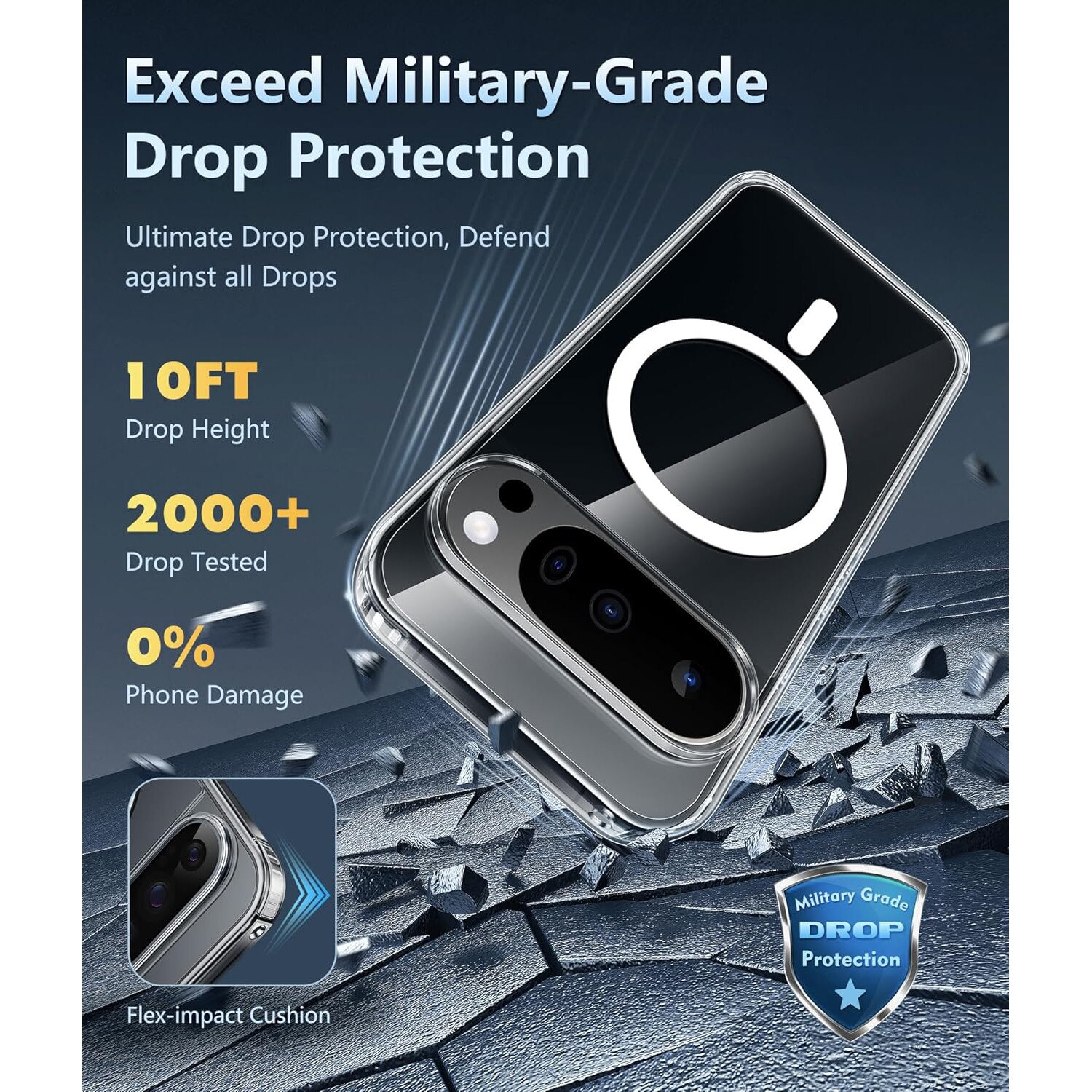 Carcasa pentru Google Pixel 10 Pro XL, transparenta, magnetica, cu protectie pentru ecran, subtire, anti-ingalbenire