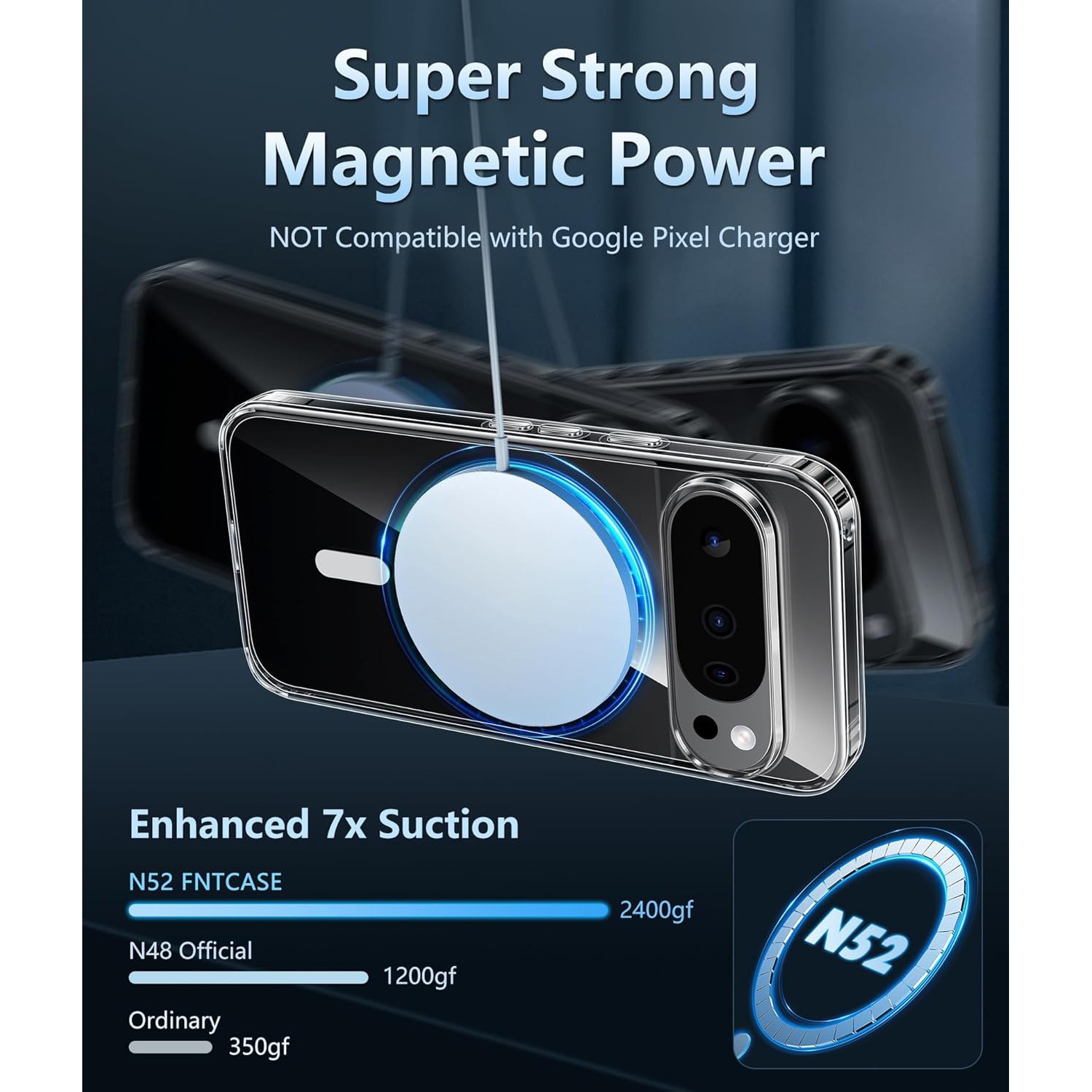 Carcasa pentru Google Pixel 10 Pro XL, transparenta, magnetica, cu protectie pentru ecran, subtire, anti-ingalbenire