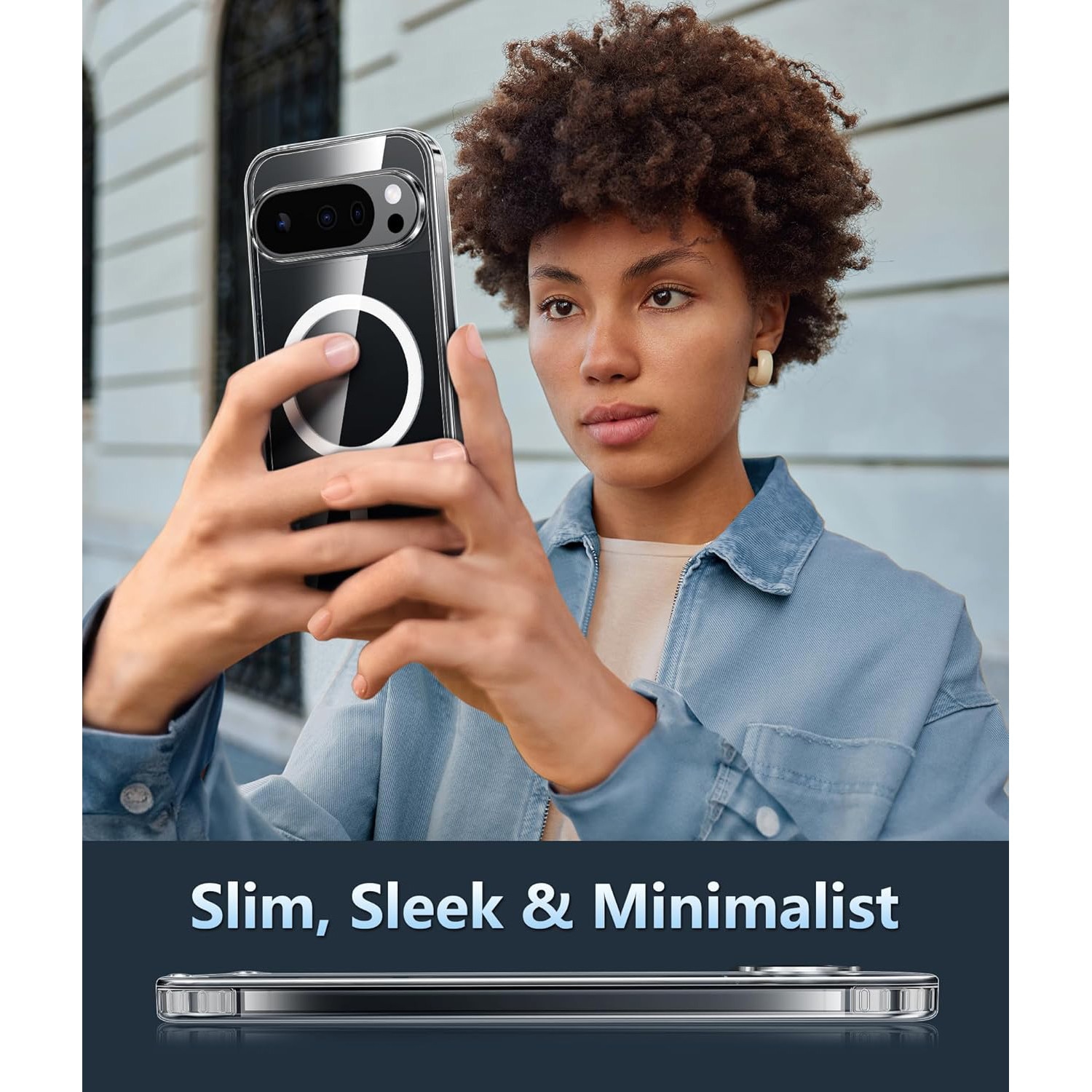 Carcasa pentru Google Pixel 10 Pro XL, transparenta, magnetica, cu protectie pentru ecran, subtire, anti-ingalbenire