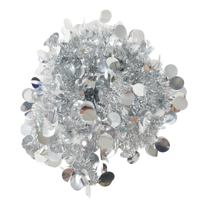 Beteala Craciun, Leski, argintiu, marimea: 2 m x 11 cm material:folie PVC, interior/exterior